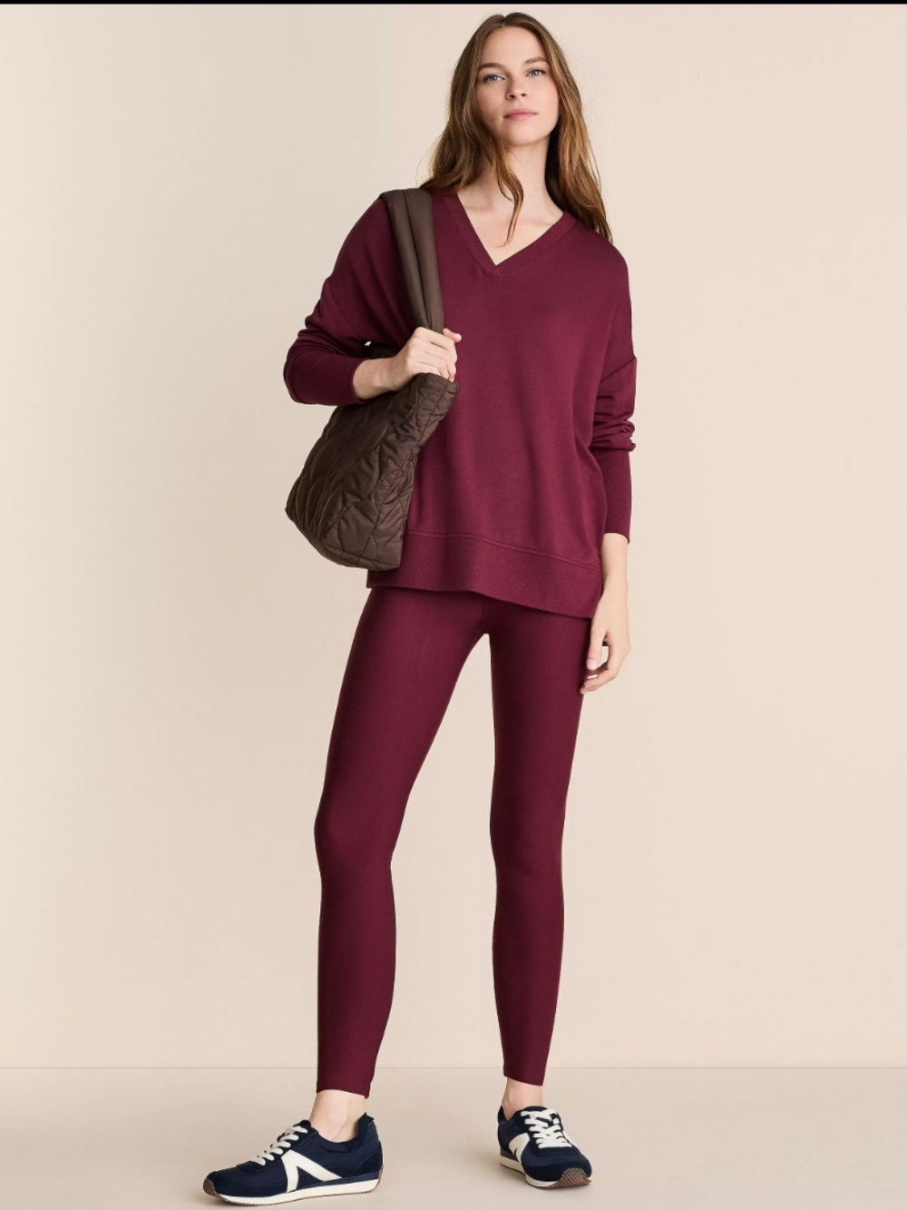 Lou & Gray x LOFT M Burgundy Wine Soft Blend Leggings